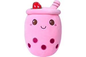 SILOM Bubble Tea Kuscheltier Plüschkissen Plüsch PlüSchtier,Bubble Plüschtier Kissen Niedliche Plüsch Weich Stofftier Spielzeug Süßes Kuscheltierkissen für Liebhaber
