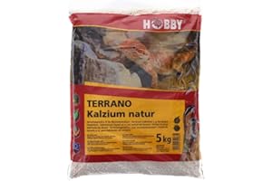 Hobby Terraristik Terrano Calcio I 5 kg, 2-3 mm de diámetro I Sustrato de Suelo para lagartos, Serpientes y Tortugas I Sustrato Natural para terrarios con sustrato de Calcio I para terrario