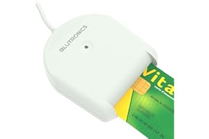 Lecteur de Carte à Puce Smart Card USB 2.0 BLUTRONICS BLUDRIVE II CCID Plug et Play, Digital Signature, Carte d'Identité, Eid, Carte Vitale, CAC/DOD Militaire, Windows, Linux, MacOS, Android