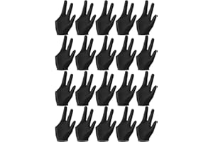 POOSR 20 StüCke Atmungsaktive Billardhandschuhe Snooker Links Rechts Hand Handschuhe 3 Finger Queue Handschuhe für Damen Herren Billard ZubehöR