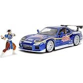 Jada, 253255062, Street Fighter 1993 Mazda RX7 &amp; Chun-Li Fig&uuml;r, Capcom Lisanslı (Street Fighter), Die-Cast, Serbest Tekerlek,