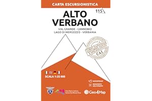 Alto Verbano. Val Grande, Cannobio, Lago di Mergozzo, Verbania. Carta escursionistica 1:25.000. Ediz. multilingue: 115