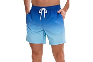 Decorie Męskie spodenki kąpielowe, szybkoschnące szorty kąpielowe, szorty plażowe z siateczkową podszewką i kieszeniami