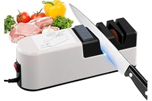 LUQIXCEY Electric Knife Sharpener, 5-in-1 Knife Sharpening System with Coarse Fine Scissors Sharpening & Sharpening Stone for Efficient Sharpening and Repair, Diamond Wheel Sharpener for Most Kitchen Knives