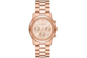 Michael Kors Reloj Runway para Mujer, Movimiento cronógrafo de Cuarzo con Correa de Acero Inoxidable o Acetato