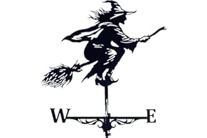 Dyna-Living Wetterhahn Windfahne Weather Hexe Weather Vane Metall Hexe Weathervane Retro Wind Vane Mini Hexe Wetterfahne fur Wind Direction Indicator und Roof Decoration