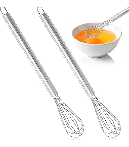 WOLMIK Schneebesen Klein, Mini Schneebesen, 15,5cm Handbuch Schneebesens, Robuster Rührbesen, Edelstahl Qualität Whisk Schneebesens für Kann Teig Rühren, Eiweiß Schlagen, Butter Rühren, Sahne Schlagen