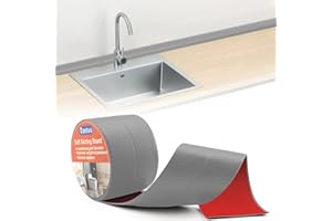 HZETUU Bande D'étanchéité Autocollante Pour Salle De Bain - Pvc Imperméable, 38 Mm X 5 M, Facile à Monter Sans Perçage - Parfait Pour Les Plans De Travail De Cuisine, Salle De Bain, Salon