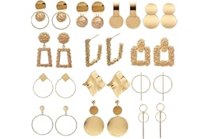 TOEECY 13 par Kolczyki Button Kolczyki Damskie dziewczyny geometryczne kolczyki pozłacane kolczyki Hipoalergiczne Wisiorki duże kolczyki zestaw, one size, Metal, Bez kamieni szlachetnych