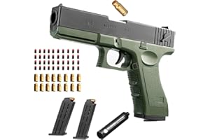 YERDOS Toy Gun- Squirt Boys Girls Toy Guns,Soft Bullet Shell ejecting Soft Bullet Toy Gun,Toy Gun with 2 Ejecting Magazine,16 cartridges, 40 Bullets,safe
