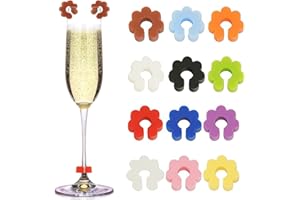 VAEIORP 12 Pcs Marcadores De Cristal De Vino Marcadores De Cristal De Silicona Coloridos Reutilizable para Varias Tazas Suministros de Decoración