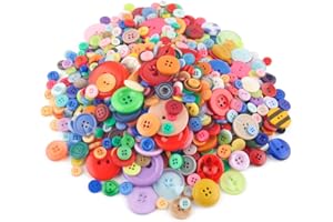 ‎VGOODALL VGOODALL Bunte Knöpfe, 1000 Stück 500g, Top DIY-Material, Ideal für Kleidungsdekoration, Bastelprojekte & Kinderbasteln