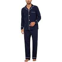 U2SKIIN Herren Schlafanzug-Set – Lang, Stretch, Weich, Mit Knopfleiste & Taschen