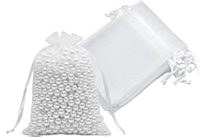 HUOANPO 60PCS Pochette Bijoux 10x15 cm - Sachets Organza Réutilisables/Pochon Tissu/Pochette Mariage pour Cadeau Invités, Dragées, Bijoux, Bonbons Anniversaire
