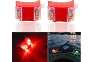 Botepon 2Pcs Boat Kayak Battery Navigation Lights Strobe Safety Lights Boat Bow Lights Stern Lights Red 2pcs