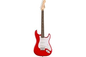 Squier by Fender Sonic Stratocaster HT, Torino Red, Tastiera in Alloro, Battipenna Bianco, Chitarra Elettrica, Include Lezioni Virtuali Gratuite