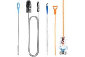 ANGELEMM Drain Unblocker Cleaner Brush Tool - 4PCS Shower Drain Unblocker Gunk Remover Kitchen Sink Unblocker Tool, Plug Hole Unblocker Bathroom Hair Unblocker for Shower