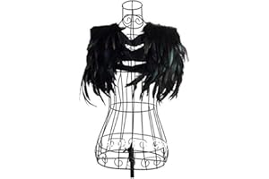 Yoodeet Black Feather Sewing Trimming Collar Shoulder Peacock Shawls Fancy Dress Angel Wings Cocktail Dress