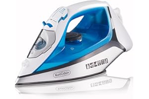 KotiCidsin Fer à repasser, 2400 W Fer à repasser Vapeur (300 ml,Chauffage rapide,système anti-calcaire,anti-goutte,fonction autonettoyante)