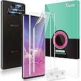 TOCOL 2+2 Stück Schutzfolie kompatibel mit Samsung Galaxy S10 Plus TPU Folie 2 Stück, Kamera Schutzglas 2 Stück, Unterstützt 