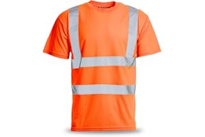 Blackrock Hi-Vis T-Shirt, Rail Spec Orange Hi Vis, High Viz T Shirt, Tshirt for Men, Work PPE, Birdseye Polyester, Breathable, Moisture-Wicking Material, Utility Safety Tops, Size Large