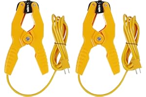 DANOPLUS 2 PCS Temperature Clamp HVAC K-Type Thermocouple Thermometer Lead Probe Pipe Clamp Multimeter Sensor Fieldpiece Jaw Clip Plumbing Clamp