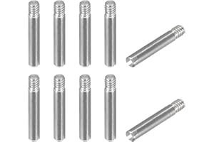 sourcing map 10Pcs M2 x 12mm Slotted Cylindrical Pin 304 Stainless Steel Dowel External Thread Locating Pin for Furniture Cabinets