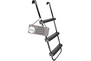 HUDORA HODURA Échelle Universelle - Échelle de Trampoline antidérapante avec de Larges marches - Échelle de sécurité réglable en Hauteur - Haute qualité & résistant aux UV pour de Nombreux Trampolines