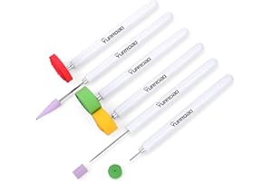 YURROAD Quilling Tool, 6pcs Multifunction Slotted Quilling Tools Different Size Quilling Pen Quilling Needle for Quilling Paper Strips 1.5/3/5/7/10mm