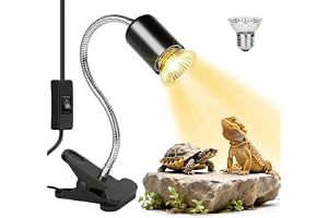 NeoStyle Reptile Heat Lamp, 50W Basking Light 360°Adjustable | Integrated Heating Function, 360° Flexible Gooseneck, Sturdy Clip-On Base, Suitable for Reptiles Turtles