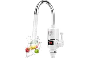 JELLYBIBO Electric Tap with Instantaneous Water Heater, 220 V 3000 W Hot Water Tap Kitchen Tap for Kitchen, Garden, Bathroom, Caravan, Camping