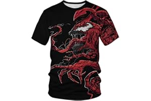 Leezeshaw Camisetas unisex 3D para hombre, estilo casual, de héroes de Marvel, Venom/Spider-Man, camisetas de manga corta, S-3XL