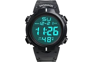 BAKEWHIZ Reloj deportivo digital de árbitro para hombre, temporizador de juego de fútbol, luz de fondo LED, luminoso, impermeable, cronómetro, pantalla de fuente grande, temporizador, alarma para deportes al