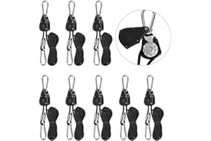 Geluode 4 Pairs 1/8" Heavy Duty Ratchet Hangers, Adjustable Rope Hangers, Grow Light Rope Hangers for Grow Plant Fan Filter Light Room Equipment, 150 LB Capacity per Pair