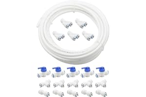 Pxyelec 10 m Wasserversorgungsschlauch und KühlschrankAnschluss Set, Kühlschrank Wasserschlauch Anschluss Kit für Europäischen Stil Doppel Kühlschrank (3/8 Zoll)