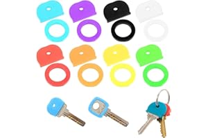 CYH Copri Chiavi, 40 Pezzi Coprichiavi Colorate Gomma, Etichette per Copertine di Chiave Flessibile Cover Chiavi per Facile Identificazione Chiave di Porta, 8 Colori, con 10 Anelli Chiavi