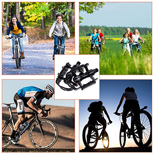 Lictin Fahrradpedale Mountainbike Pedale Pedale aus einer Aluminiumlegierung mit hochwertiger Lagerung Anti-Rutschpedal Trekking Pedale (ein Paar) für Mountainbike, Rennrad, Stadtrad u.a. schwarz, 9/16 - 6