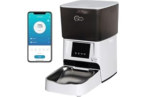 DOEL Automatic Cat Feeder Timed and Quantitative Feeding with Stainless Steel Bowl APP Remote Control with Dual Power Dry Food Cat Feeder Pet Feeder 4L