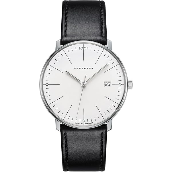 JUNGHANS Orologio Unisex Automatico 027/4009.02 – Cassa Acciaio, Quadrante Bianco, Cinturino Pelle Nera, Calendario - 5