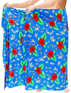 La Leela mens involucro pareo sarong vestito coprire beachwear costume da bagno hawaiano