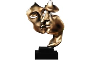 Moaobooh Scultura Decorativa Moderna in Resina per Soggiorno - Posizionamento Stabile, Adatta per Bar, Stanza, Ufficio (Oro)