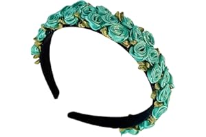 scicent Flower Headband Festival Accessories Fashion Hairband Crown Headbands Floral Wreath Headpiece for Wedding Party Boho Hair Bands for Women, Cyan - 16312