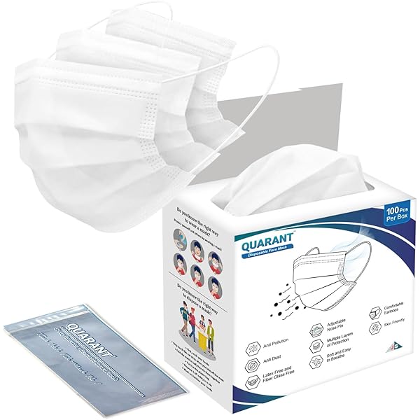 Zpack Non-Woven Fabric Disposable Mask with Nose Wire (White