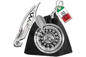 Kit Sommelier AIS Degustazione Vino - Tastevin & Cavatappi Professionali - By EUPOSIA (Cromo)