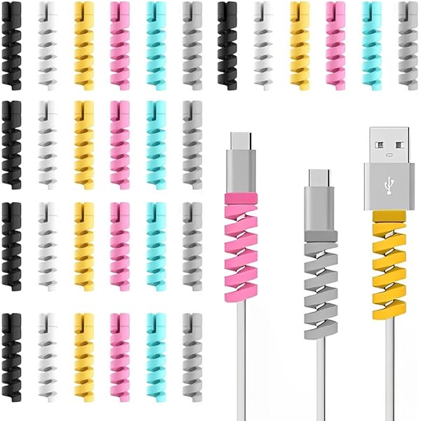 4 Proteggi Cavo In Silicone Per Cellulare - Copertura Antipolvere E Anti-usura Per Caricabatterie - Foto 3