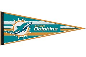 Wincraft NFL Miami Dolphins WCR63773413 Fanion classique cardé, 30,5 x 76,2 cm