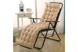 Morbuy Cojín para Tumbona de Jardín, Suave y Cómodo Cojín Reclinable Colchoneta Tumbona Exterior Ideal para Tumbonas, Sillas y Hamacas (55x163x8cm,Beige)