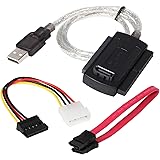 DIGIFLEX USB- Konverter Adapterkabel für 2,5"3,5" SATA IDE Festplattenlaufwerke - SATA HDD, 2,5' Festplatte, 3,5' Festplatte, CD-ROM, DVD-ROM, CD-RW, COMBO-Gerät, DVD-RW auf Computer mit USB 2.0