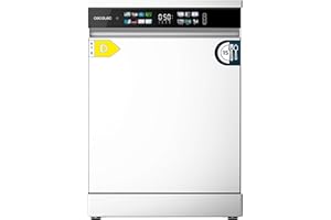 Cecotec Lavavajillas 60 cm Libre Instalación Bolero Aguazero 6210 D. 15 Cubiertos, Bajo Consumo, Pantalla Fullcolor XXL, Tercera Bandeja, 8 Programas, Dual Zone Wash, Bandeja Ajustable, Blanco
