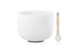 CVNC 8 Inch F Note Frosted Quartz Crystal Singing Bowl + Mallet & O-ring